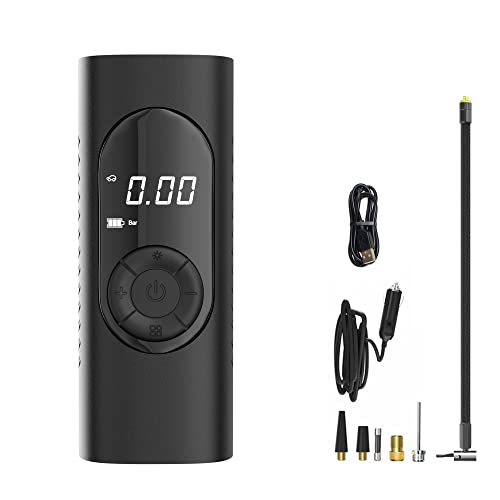 Tragbar Elektrische Luftpumpe mit 6000mAh Akku, 150PSI Fahrradluftpumpe Mobile Kompressor mit Digitalem LCD-Bildschirm LED Licht Reifenpumpe 12V DC für Auto,Motorrad,Fahrrad, Bälle und Schwimmring