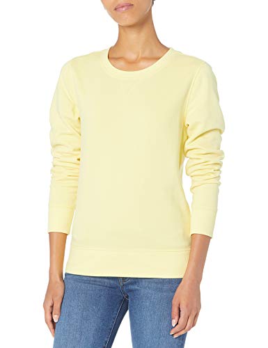 Amazon Essentials Damen Sweatshirt aus French-Terry-Fleece mit Rundhalsausschnitt (Erhältlich in Übergröße), Hellgelb, M