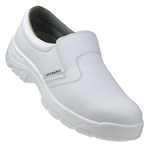 ArtMas Arbeitsschuhe Sicherheitsschuhe S2 WEIß KOCHSCHUHE KÜCHENSCHUHE KOCH (BPWhite) (43)