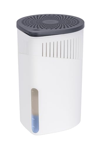 WENKO Raumentfeuchter Drop, nachfüllbarer Luftentfeuchter, reduziert Schimmel & Gerüche, 1 kg Granulatblock, Weiß