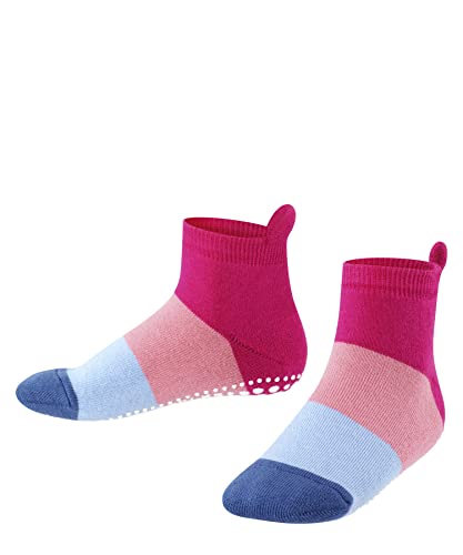 FALKE Unisex Kinder Hausschuh-Socken Colour Block, Baumwolle, 1 Paar, Rosa (Gloss 8550), 39-42