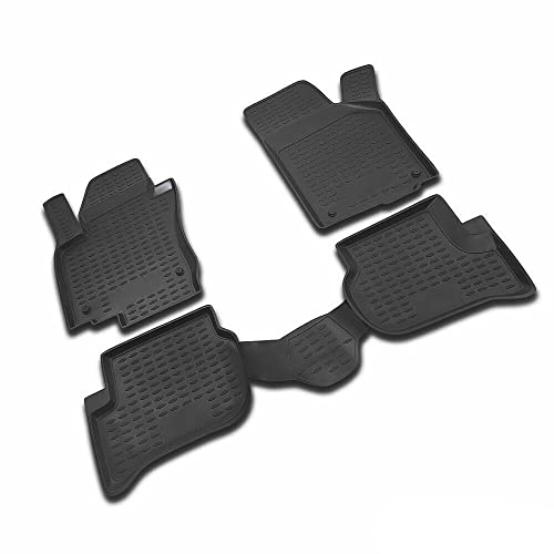 Auto Fussmatten Gummimatten kompatibel mit VW Golf Plus 2004-2014 - 3D Matte Schmutzfangmatte Wasserdicht Antirutschmatten Gummi Passform rutschfeste Automatten Schwarz