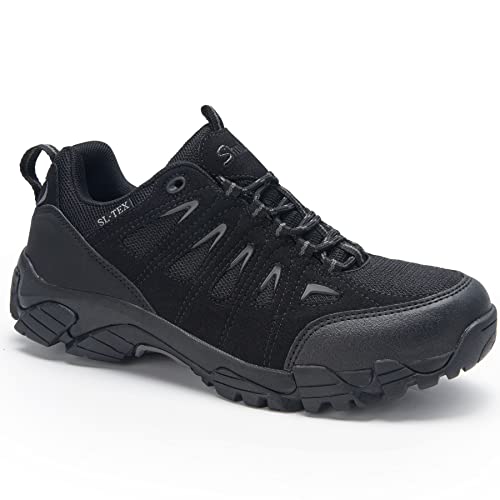 SHULOOK Wanderschuhe Herren Wasserdicht Leichte Outdoor Trekkingschuhe Knöchel Bergschuhe rutschfeste Schuhe Herren Sneaker Ultralight Sportschuhe für Camping, Wandern (Schwarz, Numeric_44)