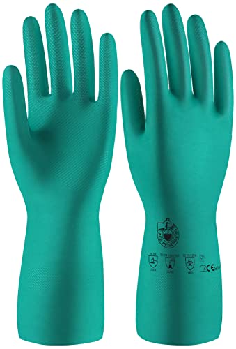 ACE Heisenberg Chemie-Handschuh - 3 Paar lange, gefütterte Chemikalien-Schutz-Handschuhe - EN 388/374 - 10/XL (3er Pack)