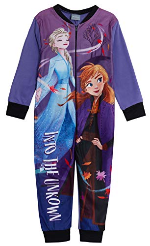 Disney Ultimate Kids Frozen 2 Mädchen Schlafanzug Onesie Fleece All in One Pjs Kinder Spielanzug Elsa Anna Schlafanzug, Into the Unknown, 9-10 Jahre