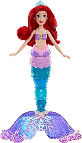 Hasbro Disney Prinzessinnen Prinzessin Regenbogenzauber Arielle, Puppe mit Farbwechsel, Wasserspielzeug zu Disneys Arielle, die Meerjungfrau, ab 3 Jahren