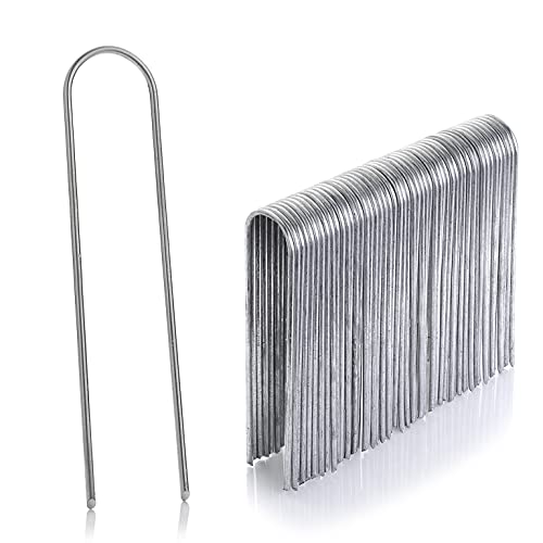 GardenMate 50 Erdanker verzinkt, 150mm lang, 25mm breit, Ø 2,9 mm, Befestigungsanker Bodenanker runder Kopf aus verzinktem Stahl, Erdnägel Heringe zur Befestigung von Unkrautvlies, Kunstrasen