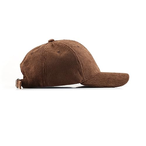 Cordhut, niedriges Profil, einfarbig, Baseballkappe, Sonnenhut, verstellbar, für Damen und Herren, Braun, M/L