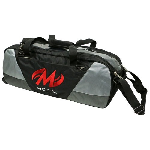 Motiv und Ballistix 3 Ball Tote Bowling Bag Schwarz/Grau/Rot