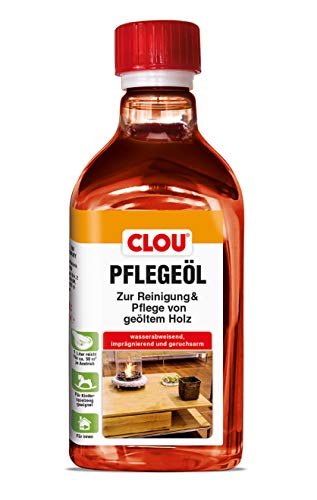 Clou Pflegeöl zur Reinigung und Pflege von geöltem Holz im Innenbereich, wasserabweisend und imprägnierend, 250ml