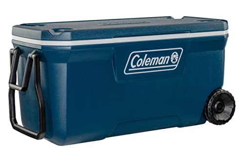 Coleman Xtreme 100QT Kühlbox mit Rollen, mit 94L Fassungsvermögen, hochwertige PU-Vollschaumkernisolierung, kühlt bis zu 5 Tage, Mobile Thermobox; perfekt für Camping, Festivals, Angeln, 94 Liter