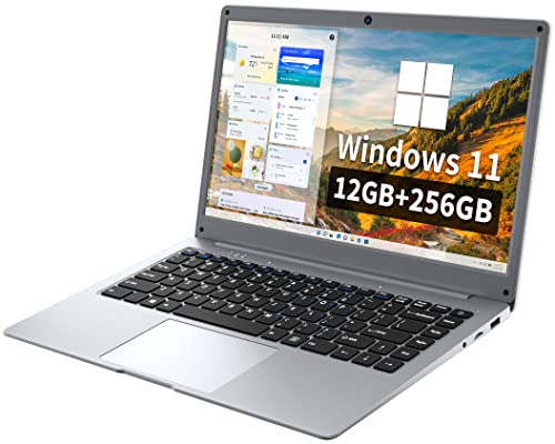 Jumper Laptop 14 Zoll Full HD, 12 GB RAM, 256 GB SSD, Notebook mit Windows 11, Mini HDMI, USB 3.0, Micro SD, WLAN, Bluetooth