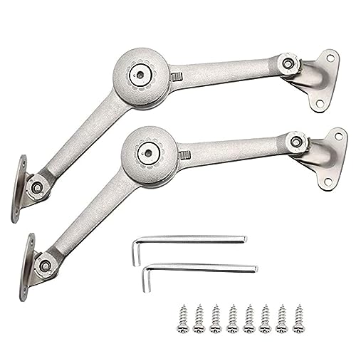 2 Stück Klappenhalter, Klappenbeschlag, Softclose Deckelstützscharniere, Deckelstützscharniere mit Schrauben und Inbusschlüssel, für Küchenschranktür, Schranktür, Hölzerne Aufbewahrungsboxen