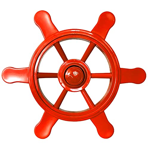 Loggyland Piraten-Lenkrad für Spielturm Kletterturm Spielhaus Spielschiff auf dem Spielplatz im Garten für Kinder (rot)