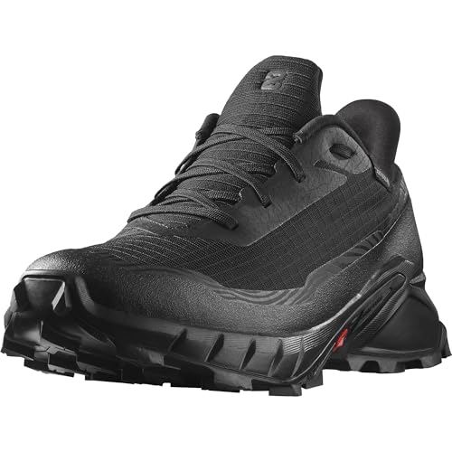 Salomon Alphacross 5 Gore-Tex Waterproof Men's Trail Running Shoes, Powerful Grip, Waterproof and Weatherproof, and Long Lasting Comfort, Black, 9