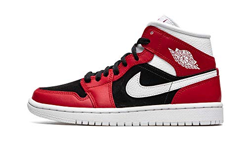 Nike Air 1 Jordan Mid Weiß Snakeskin BQ6472-110 Damen-Schuhe, Gym Rot/Weiß-Schwarz, 44 EU