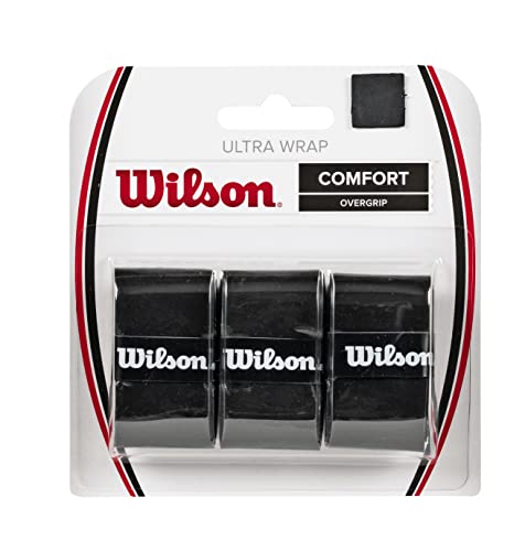 Wilson Unisex Griffband Ultra Wrap Overgrip, schwarz, 3 Stück, WRZ403000