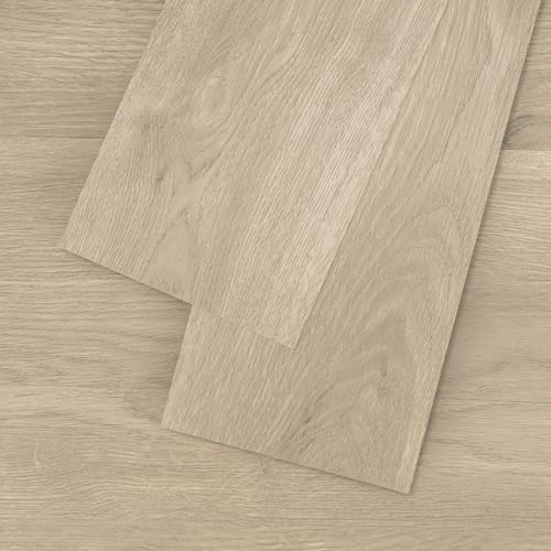 Mysflosy Vinylboden Selbstklebend, PVC Bodenbelag holzoptik wasserdicht, Natürliche Eichenfarbe 15,24cm x 91,44cm vinyl bodenbelag, 16 Dielen, Abdeckung 2,23m²