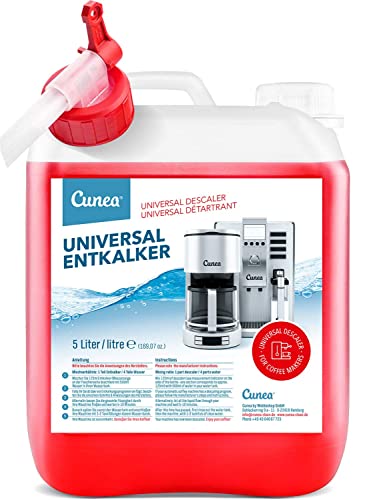 Cunea Entkalker 5l für Kaffeevollautomat & Kaffeemaschine - Konzentrat mit Farbindikator für ca. 40 Entkalkungen