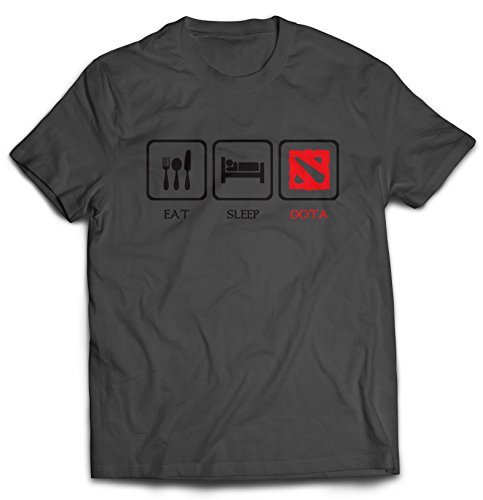 Revel Shore Herren Essen Sie Schlaf-Dota T-Shirt Mittel Holzkohle