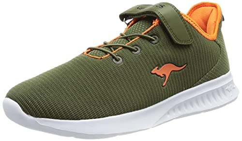 KangaROOS KL-Fresh EV Sneaker, Olive/neon orange, 32 EU