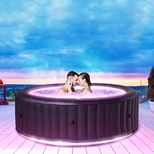Miweba MSpa aufblasbarer Whirlpool Aurora U-AU06 Outdoor für 6 Personen - inkl. LED RGB - inkl. Ozon & UV-C-Reinigung - TÜV GS geprüft - Pool aufblasbar