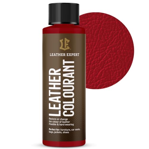 Sehr Deckend Wasser Lederfarbe Flammeco Rot - 50 ml Leather Paint für Natur und ÖkoLeder - Leather Dye Ohne Alkohol für alle Lederaccessoires - Reißt oder Blättert Nicht ab