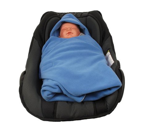 HOBEA-Germany – Einschlagdecke Fußsack für die Babyschale Sommer, Farben Sommerdecken:blau mit Streifen
