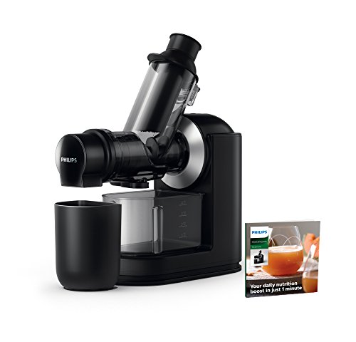 Philips Domestic Appliances HR1889/70 Slow Juicer, Entsafter für kaltes Pressen & maximale Nährstoffextraktion Schwarz