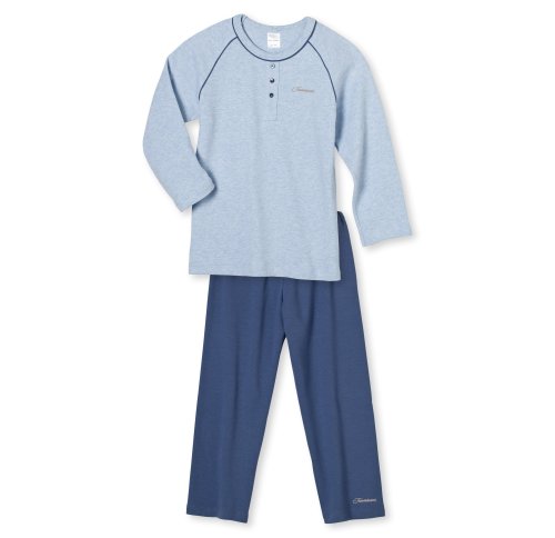 Schiesser Jungen Pyjama 136167-806, Gr. 104 (3Y), Blau (806-blau-mel.)