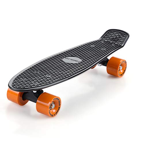 Monzana® Skateboard 22 Zoll ABEC 7 Kugellager Pennyboard Longboard Retro Design Erwachsene Kinder Jugendliche Mini Cruiser 100kg Belastbar