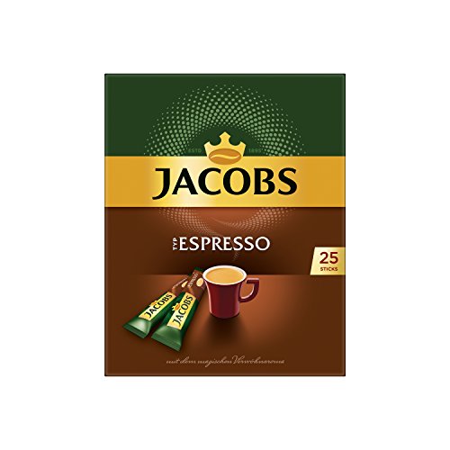 Jacobs löslicher Kaffee Espresso, 25 Instant Kaffee Sticks für 25 Getränke