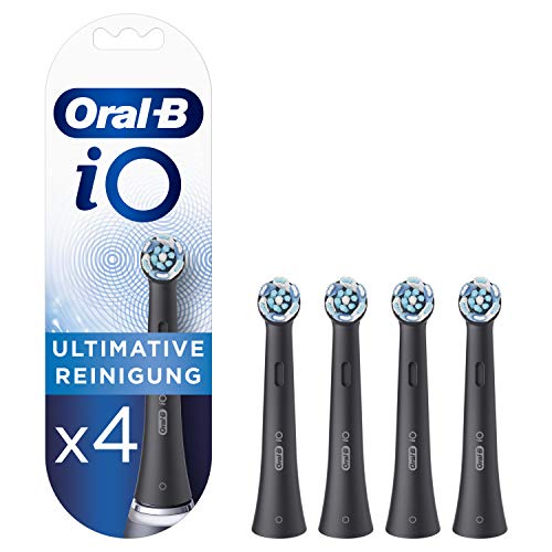 Oral-B iO Ultimative Reinigung Aufsteckbürsten für elektrische Zahnbürste, 4 Stück, ultimative Zahnreinigung mit iO Technologie, schwarz