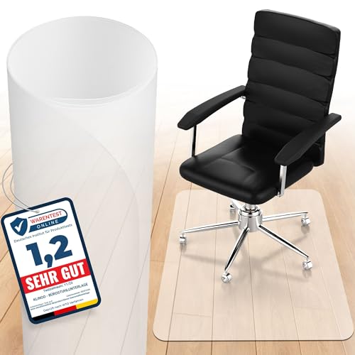 Bodenschutzmatte | Bürostuhl Unterlage in milchweiß | rutschfest und Kratzfest | Made in Germany (100x120cm)