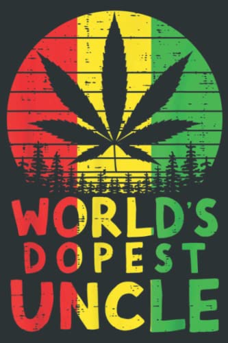 Mens Worlds Dopest Uncle Rasta Jamaican Weed Cannabis Stoner Gift: HEARTS JOURNAL 6X9 INCH 100P