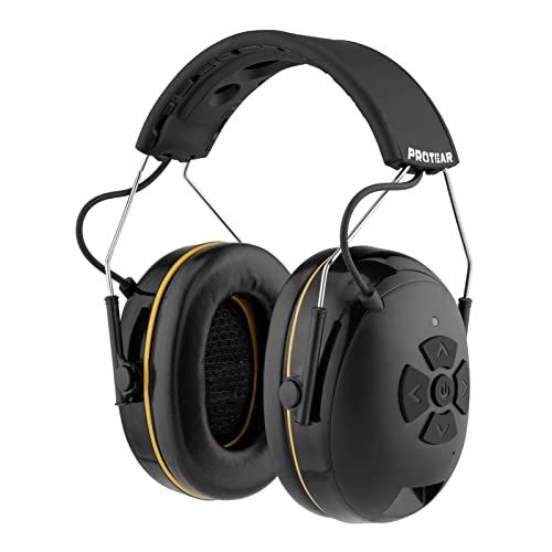 PROTEAR (Aufgerüstet E6850 Gehörschutz mit Bluetooth 5.1,High-Fidelity-Lautsprecher,48 Std. + Spielzeit,Idealer Sicherheits-Ohrenschützer zum Mähen,Holzbearbeitung,SNR 30dB