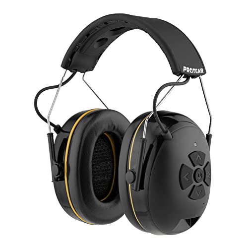 PROTEAR Gehörschutz mit Bluetooth 5.3,High-Fidelity-Lautsprecher,48 Std. + Spielzeit,Idealer Sicherheits-Ohrenschützer zum Mähen,Holzbearbeitung,SNR 30dB,(Aufgerüstet)