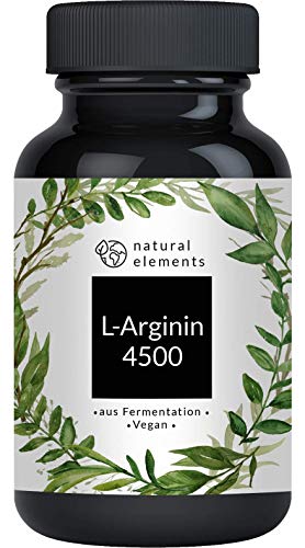 L-Arginin - 365 vegane Kapseln für 2 Monate - 4500mg pflanzliches L-Arginin HCL pro Tagesdosis (= 3750mg reines L-Arginin) - Laborgeprüft, hochdosiert, vegan und in Deutschland produziert