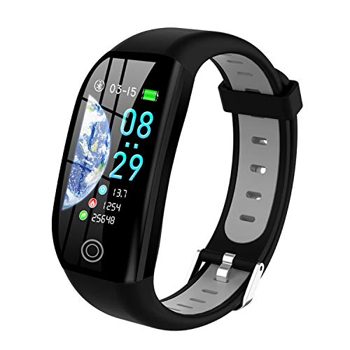Tipmant Fitness Armband mit Pulsmesser Blutdruckmessung Smartwatch Fitness Tracker Wasserdicht IP68 Fitness Uhr Schrittzähler Pulsuhr Sportuhr für Damen Herren Kinder Schwarz