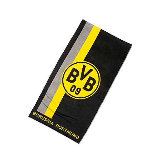 Borussia Dortmund BVB-Handtuch mit Logo im Streifenmuster (50x100cm)
