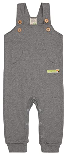 loud + proud Unisex Baby Latzhose, Gots Zertifiziert Baby und Kleinkind Strampelanzug, Grau, 86-92 EU