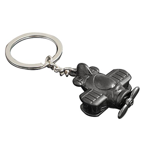 Sanwood® kreativer Propeller Spielzeug Flugzeug Modell Tasche Hängender Schlüsselanhänger Auto Schlüsselanhänger Geschenk (schwarz)
