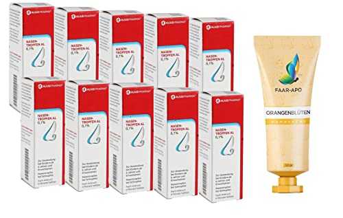 NASENTROPFEN 0,1% AL Sparpack 10 X10 ml inkl. einer hochwertigen Handcreme Marke Faar-Apo