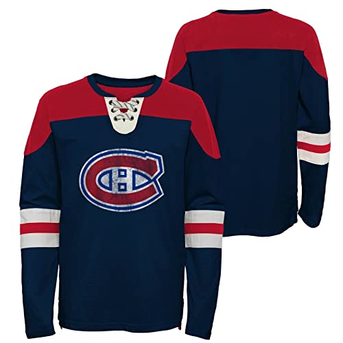 OuterStuff NHL Kinder Shirt Montreal Canadiens Youth Langarm Goaltender Long Sleeve Eishockey (L (14/16))