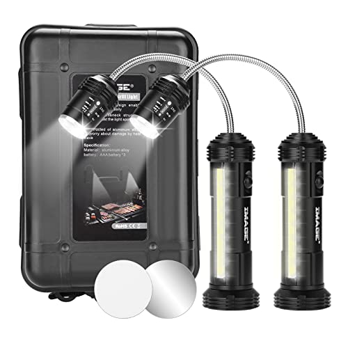 IMAGE Grill Licht 2 Stück magnetische Grilllampe mit Seitenleuchte 360° drehbare LED Beleuchtung für Barbecue Picknick Outdoor