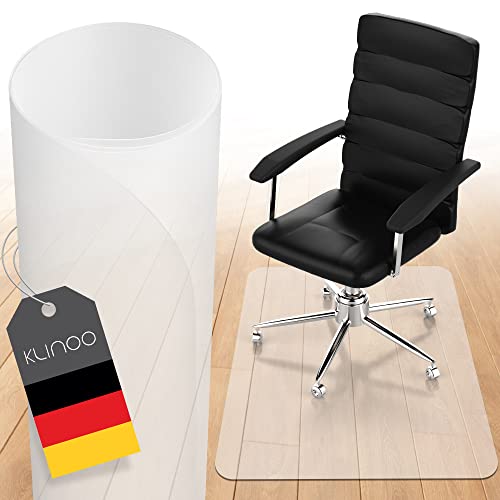 KLINOO | Bodenschutzmatte transparent | Bürostuhl Unterlage | Kratzfest | milchweiß | Made in Germany (90x120cm)