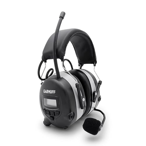 EARMUFF Gehörschutz mit Radio und Bluetooth - extra klarer Sound & Empfang - Unterhaltung bei der Arbeit trotzt perfektem Schutz - Ideal für Forst, Baustellen, Industrie oder Heimwerken