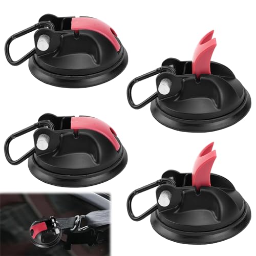 TYBYBB Saugnapf Haken 4 Stück Saugnapf Camping Set, Saughaken Extra Stark, Saugnapf Anker, Tragfähigkeit von 35 KG, für Camping, Wohnwagen, Vorzelte, Camping, Wohnmobil, Fliesen, Autos, Glas