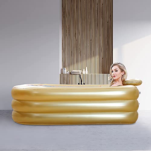 Keszing Aufblasbarer Whirlpool, freistehender Blow-Up-Badewanne Schwimmbad mit elektrischer Luftpumpe Badewanne für Erwachsene Spa Kinder aufblasbarer Pool
