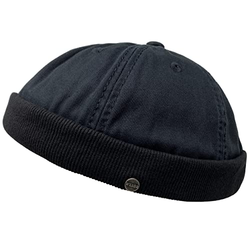WEROR Herren Dockercap Dockermütze Hafenmütze Fischermütze Mütze Cap 281.1 (Einheitsgröße, Schwarz)